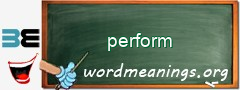 WordMeaning blackboard for perform